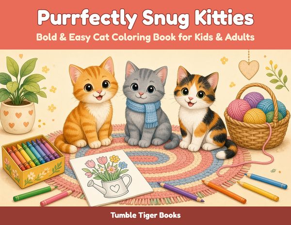 Purrfectly Snug Kitties coloring book cover