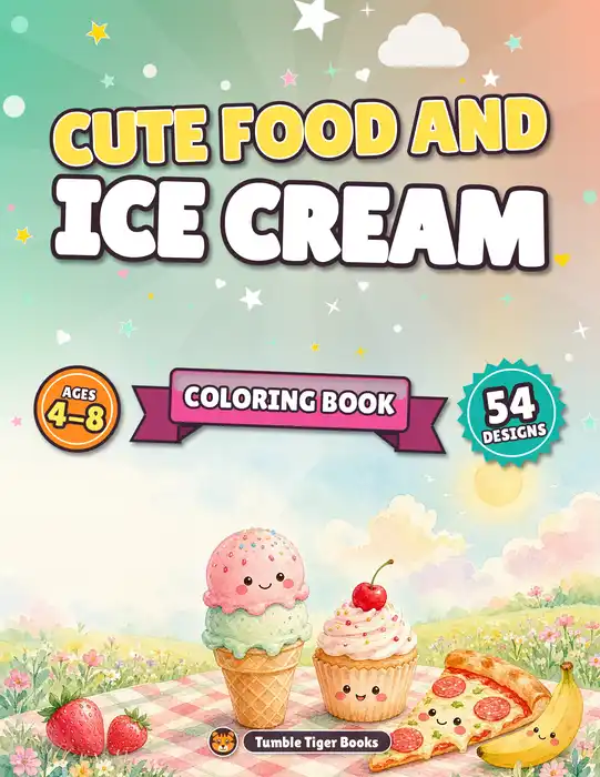 Cute Food Ice Cream Coloring Pages