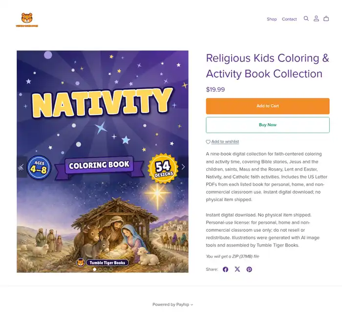 Religious Kids Coloring & Activity Book Collection