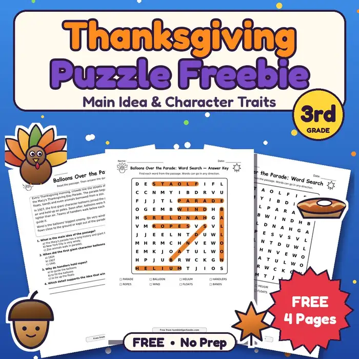 Thanksgiving Puzzle Freebie, 3rd preview