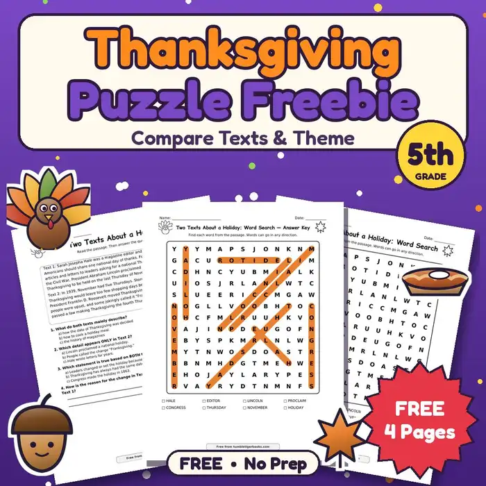 Thanksgiving Puzzle Freebie, 5th preview
